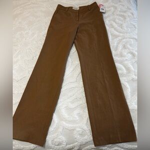 NWT Lafayette 148 Brown Wool Wide-Leg Trousers - Size 2